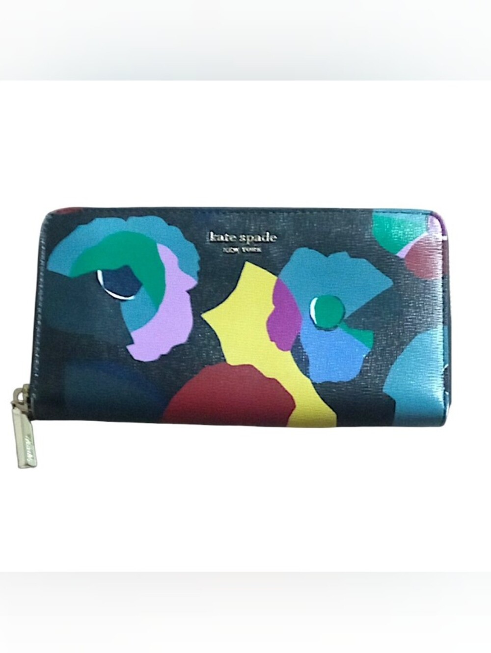 Kate Spade New York Spencer Floral Collage Zip-Around Continental Wallet NWOT